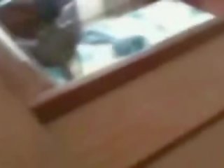 Terrific ebony doll caught Masturbating by a window peeper