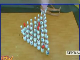 Subtitled japansk amatør bowling spill med firkant